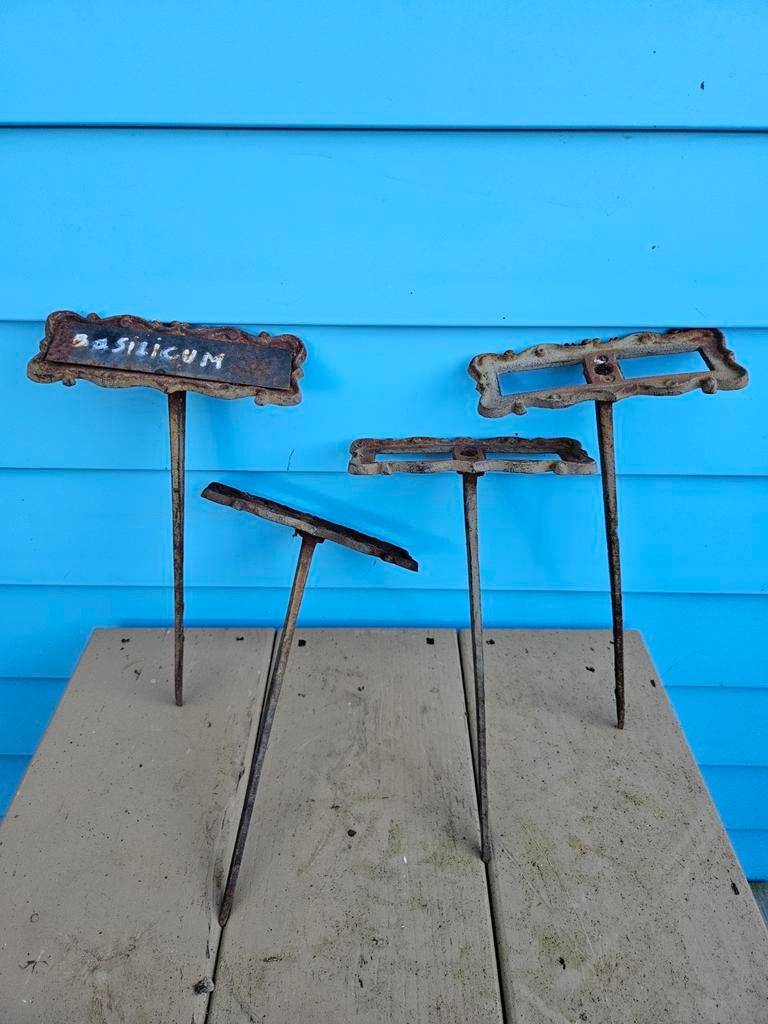 Metalen plantenstekers, 4 stuks, Ophalen of Verzenden