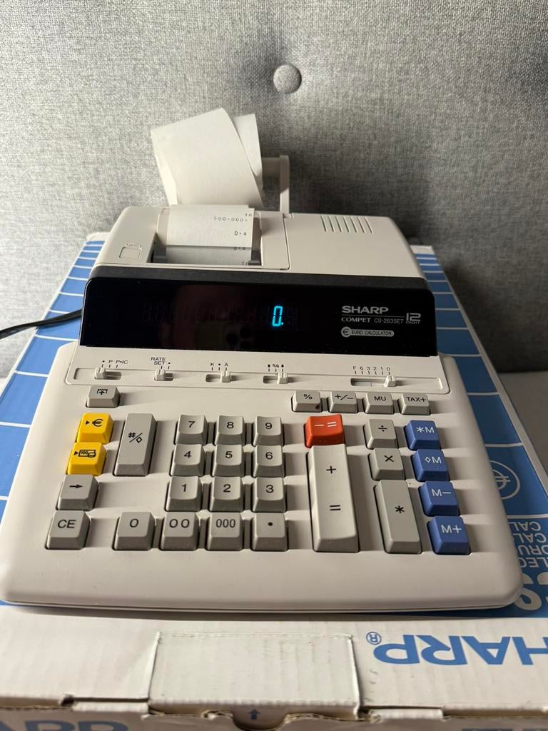 Nieuw Vintage Rekenmachine met printer Sharp vintage, Ophalen of Verzenden, Nieuw