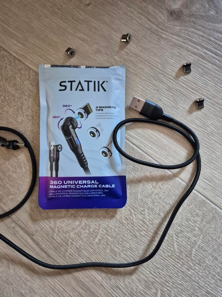 Statik 360 Universele Magnetische Oplaadkabel, Ophalen of Verzenden, Nieuw, Apple iPhone