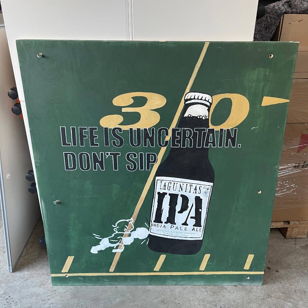 Lagunitas IPA Bier Reclamebord Schilderij 113x124cm, Ophalen, Zo goed als nieuw, Reclamebord, Plaat of Schild, Overige merken