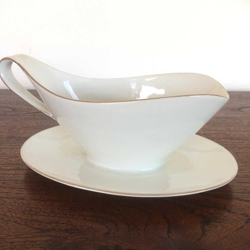 Sauskom / wit met zilver rand, Ophalen of Verzenden