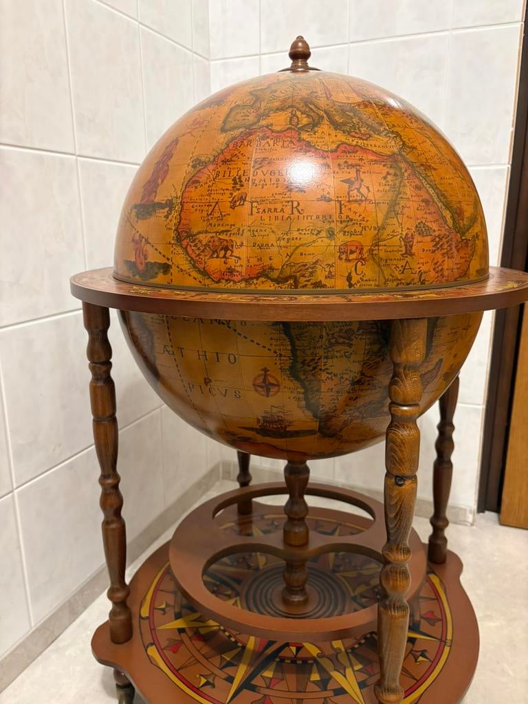 Antieke bar globe XL globebar drankglobe minibar barglobe, Ophalen of Verzenden