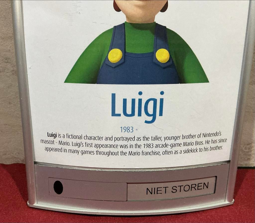 Deurbordje Luigi.   Vrij-Bezet.  Mario Bros., Verzenden, Gebruikt
