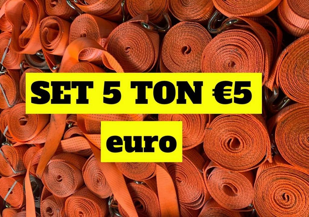 SPANBANDEN 5 TON MET RATEL SET, Ophalen of Verzenden, Nieuw