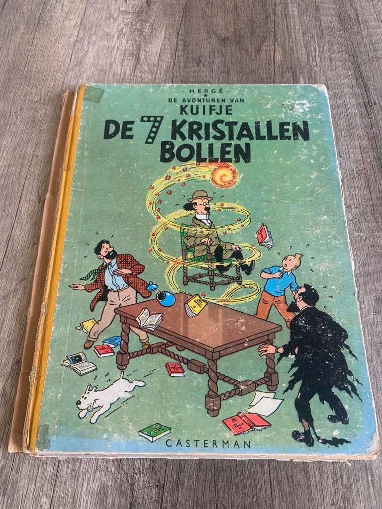 Kuifje: De 7 Kristallen Bollen - Eerste Druk (1948), Eén stripboek, Ophalen of Verzenden, Gelezen