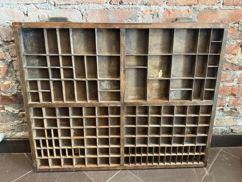 Originele oude Engelse zet letterbak, Antiek en Kunst, Ophalen