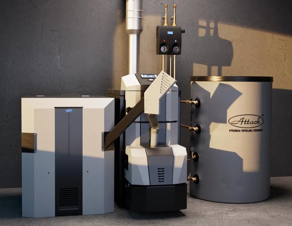 Pellet kachel Attack 30kw, pellet cvketel, vol automatisch, Huis en Inrichting, Kachels, Nieuw, Vrijstaand, Pelletkachel, Hout