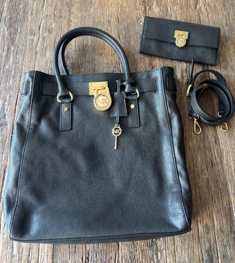 Michael kors tas leer, Ophalen, Zo goed als nieuw, Zwart, Handtas