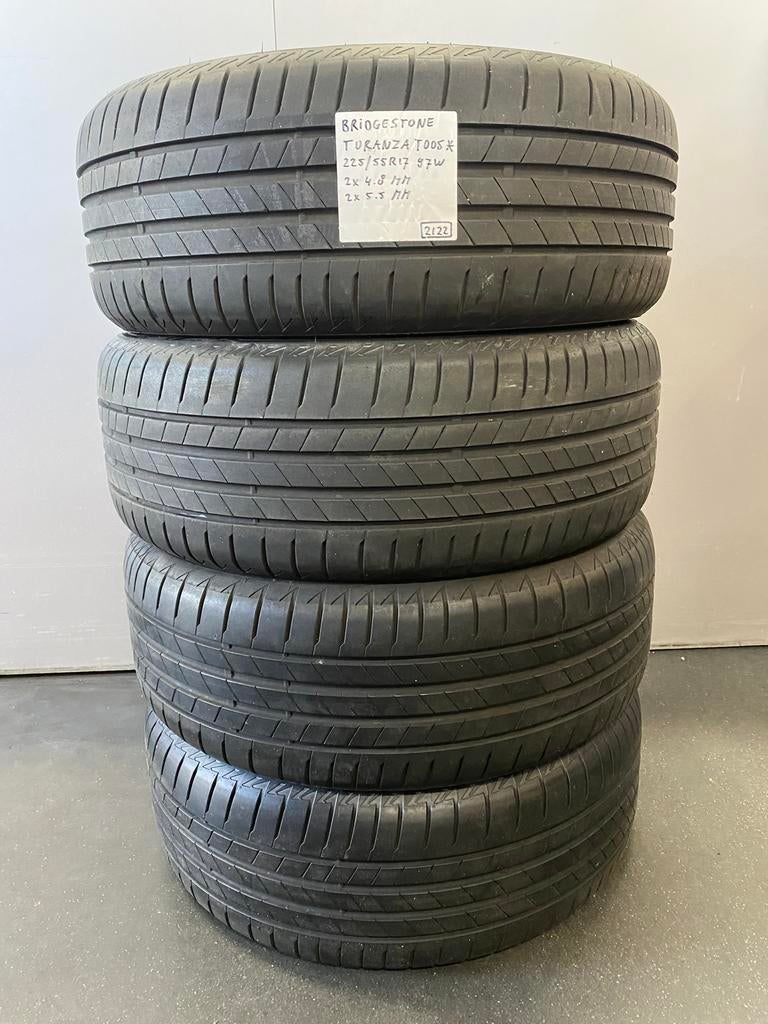 225/55R17 Bridgestone Turanza———4stuks, Ophalen, Gebruikt, 17 inch, Band(en)