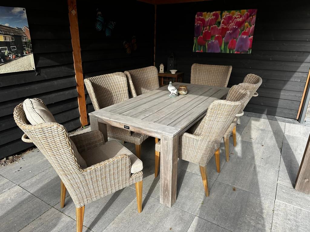 Rough Tuinset, Ophalen, Gebruikt, Eettafel, 6 zitplaatsen
