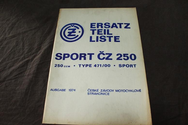 CZ 250 Sport typ 471/00 1974 motorrad ersazteil liste 250cc, Ophalen of Verzenden, Overige merken