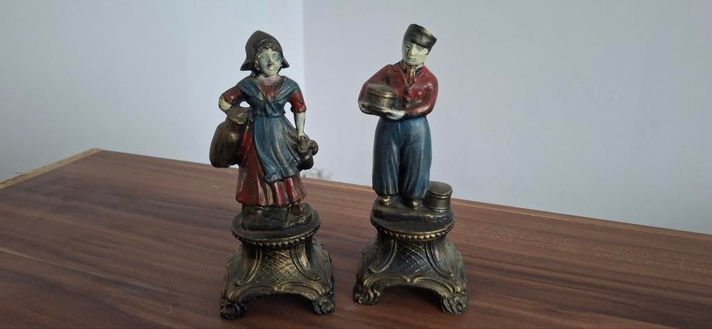 Antieke Boeren man en vrouw, Verzamelen, Beelden en Beeldjes, Ophalen