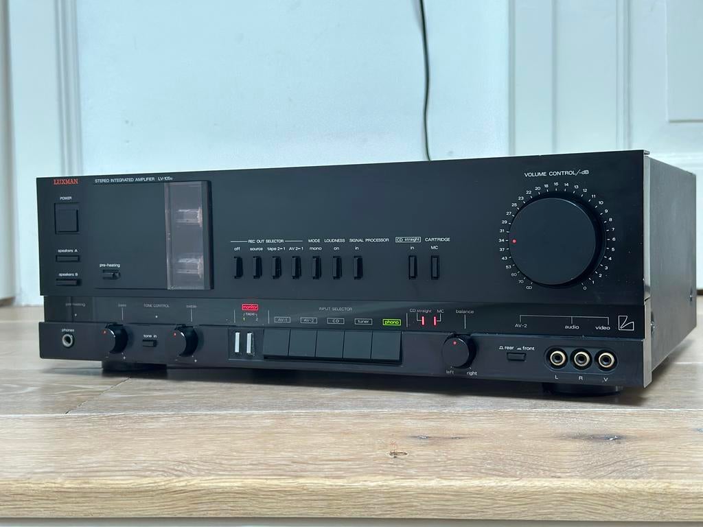Luxman LV-105u Hybride Buizenversterker MC / MM phonostage, Audio, Tv en Foto, Versterkers en Receivers, Gebruikt, 60 tot 120 watt