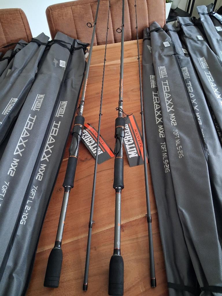 Mitchell Traxx MX2 Spinhengels (2 varianten) 2.10 meter, Tinstraat, Werphengel, Nieuw, Ophalen of Verzenden