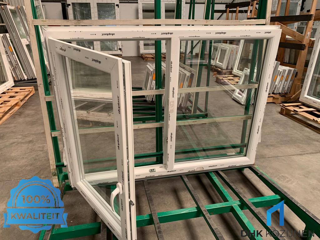 Kunststof Kozijn DK-V-DK 200x110 met aanslag - Op voorraad, Doe-het-zelf en Verbouw, Kozijnen en Schuifpuien, Niet ingevuld, Kunststof