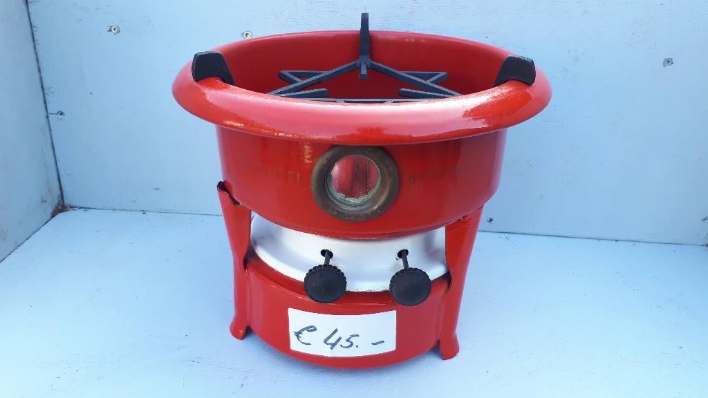 Petroleumstel 2Pits Rood, Antiek en Kunst, Antiek | Emaille, Ophalen of Verzenden