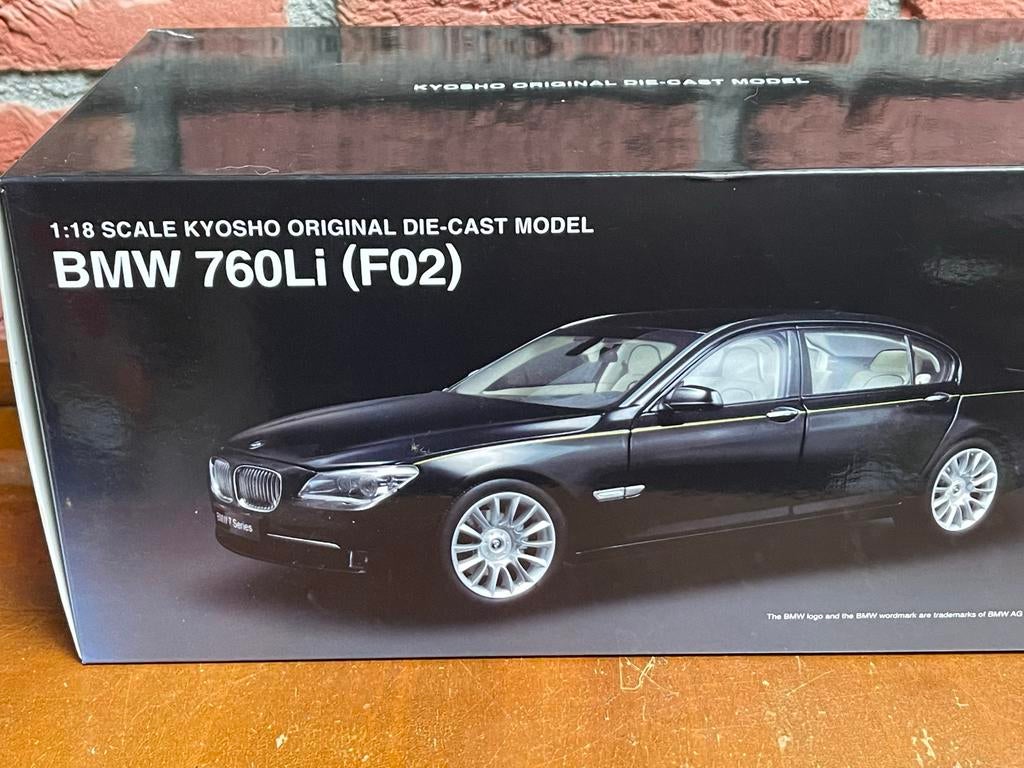 Kyosho BMW 760Li (F02) 1:18 Diecast Model Zwart, Ophalen of Verzenden, Nieuw, Auto, Kyosho