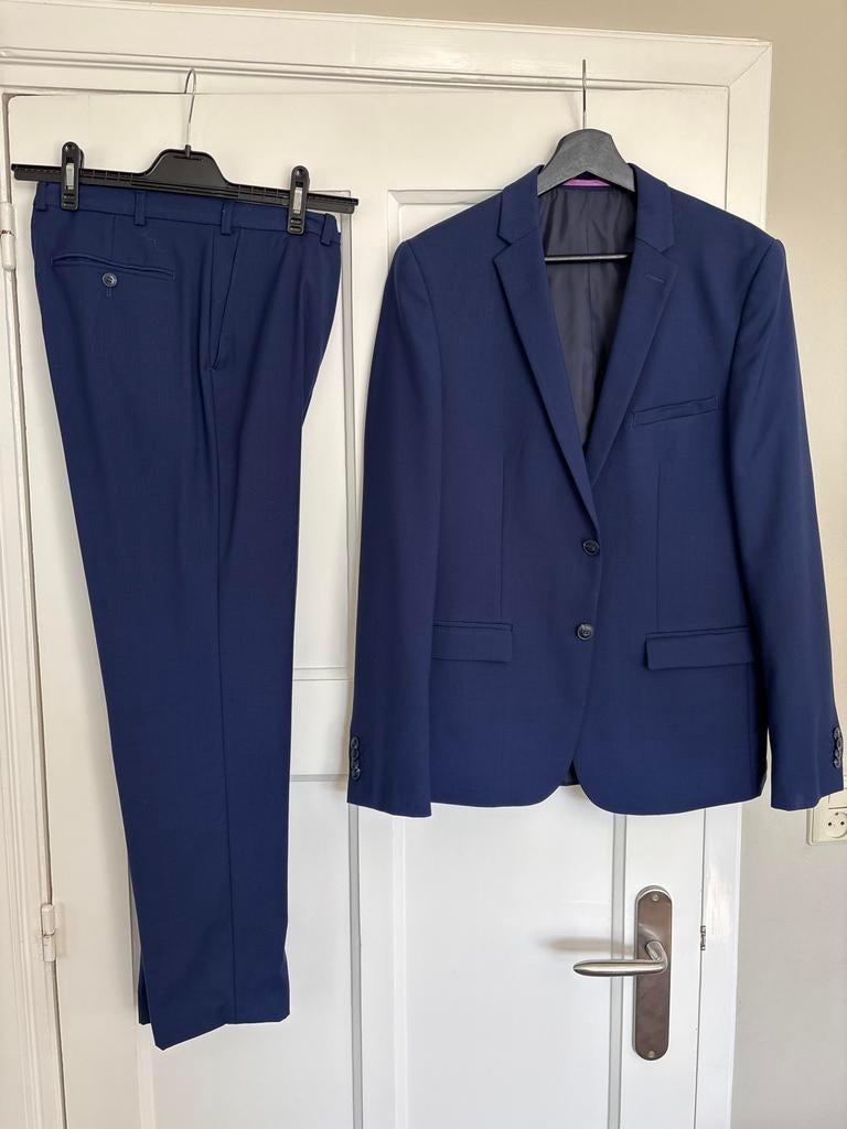 Kostuum pak blauw gala maat 50 Angelo Litrico, Kleding | Heren, Kostuums en Colberts, Ophalen, Gedragen, Maat 48/50 (M), Blauw