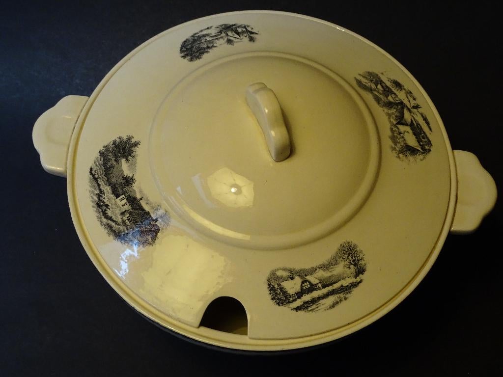 Soc.Ceramique diner servies LANDSCHAP rond model, Ophalen