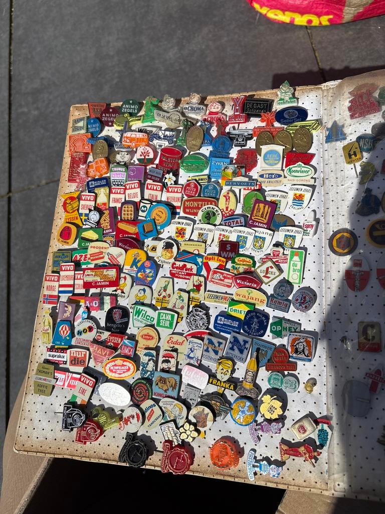 Grote verzameling speldjes in map, Verzamelen, Speldjes, Pins en Buttons, Ophalen of Verzenden, Gebruikt, Overige onderwerpen