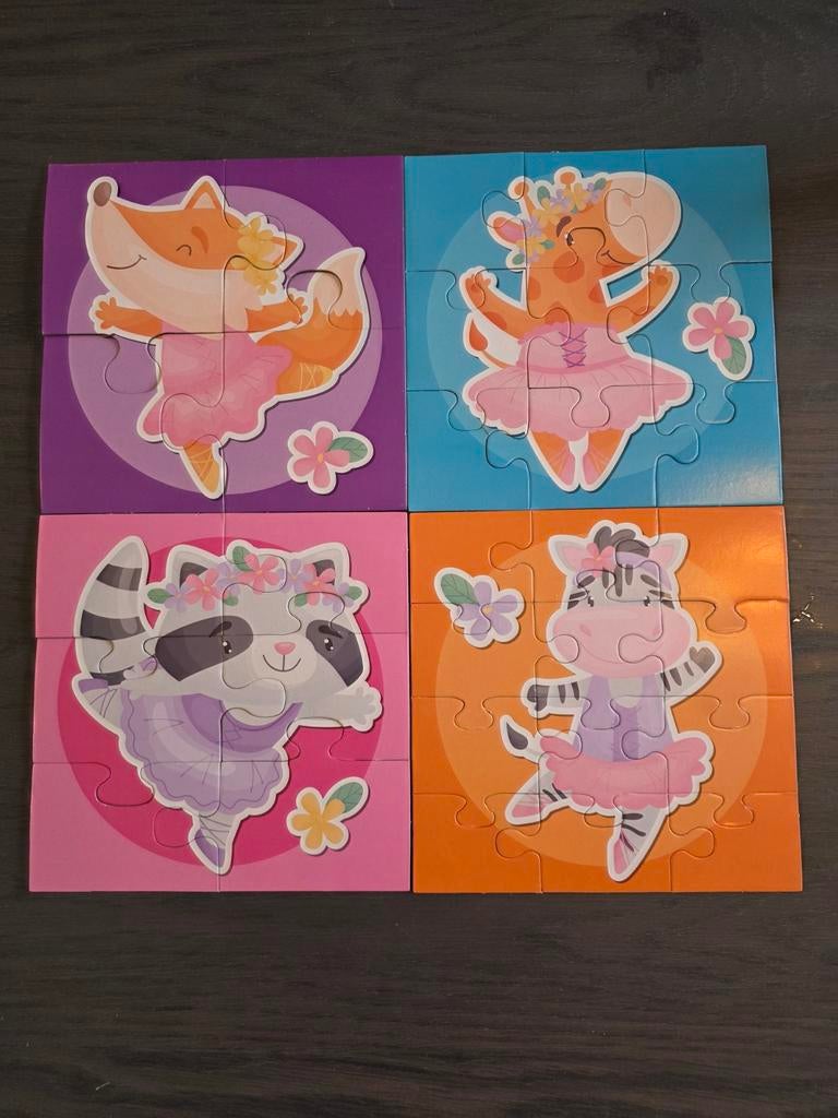 4 in 1 Puzzel met dieren, Ophalen of Verzenden