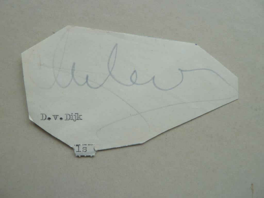Handtekening. Dick.v.Dijk.  Ajax, Verzamelen, Sportartikelen en Voetbal, Ophalen of Verzenden, Zo goed als nieuw, Ajax, Overige typen