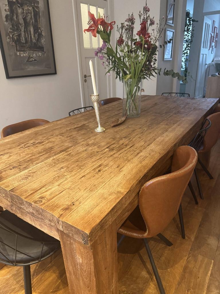 eettafel, Ophalen, Gebruikt, Eikenhout, 200 cm of meer