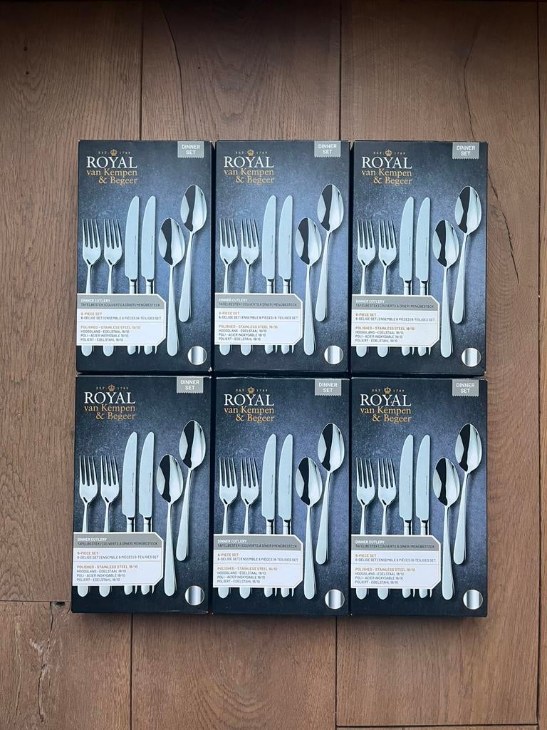 Royal van Kempen & Begeer 6-delige Dineset, Nieuw, Ophalen of Verzenden, Rvs of Chroom, Vaatwasserbestendig