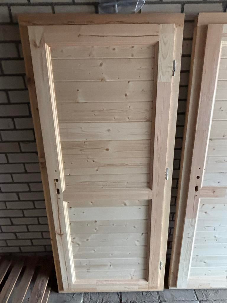 Nieuwe vurenhouten deur  ( 1x ) met kozijn, Doe-het-zelf en Verbouw, Deuren en Horren, Ophalen, 80 tot 100 cm, Binnendeur, Nieuw