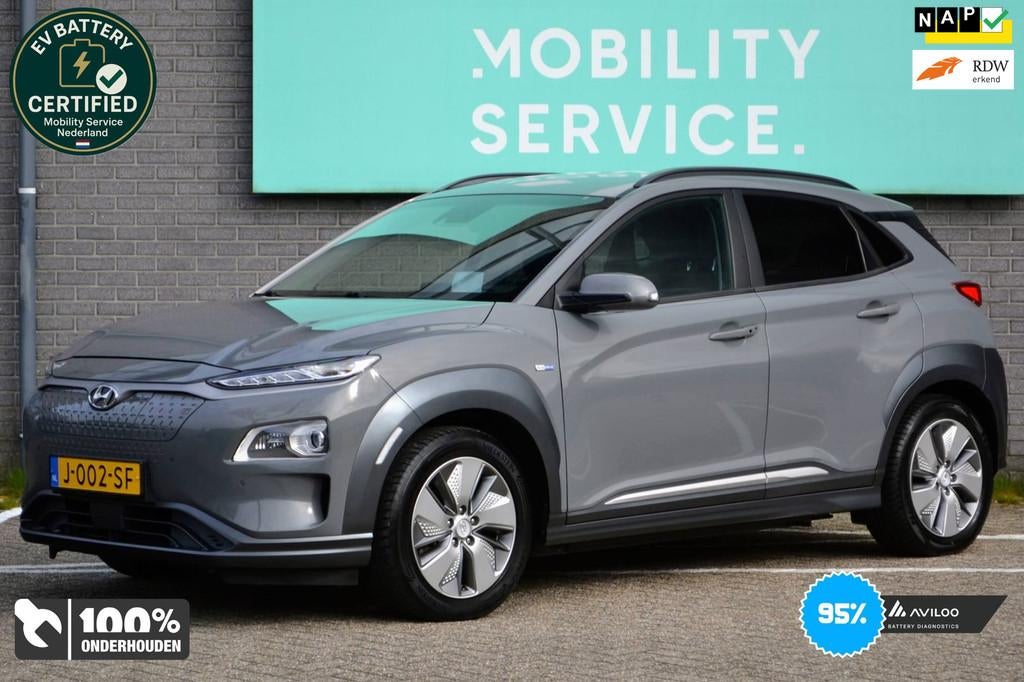 Hyundai Kona EV Premium 64 kWh SOH 95% CarPlay Leder HUD, Gebruikt, Adaptive Cruise Control, 174 min, 1066 min