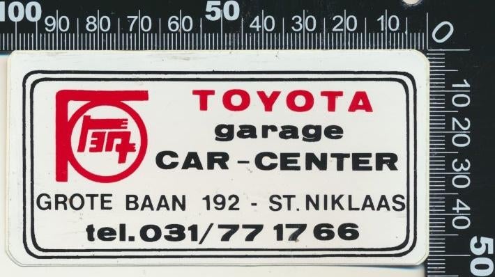 Sticker: Car Center - Toyota - Sint Niklaas, Ophalen of Verzenden, Zo goed als nieuw, Auto of Motor