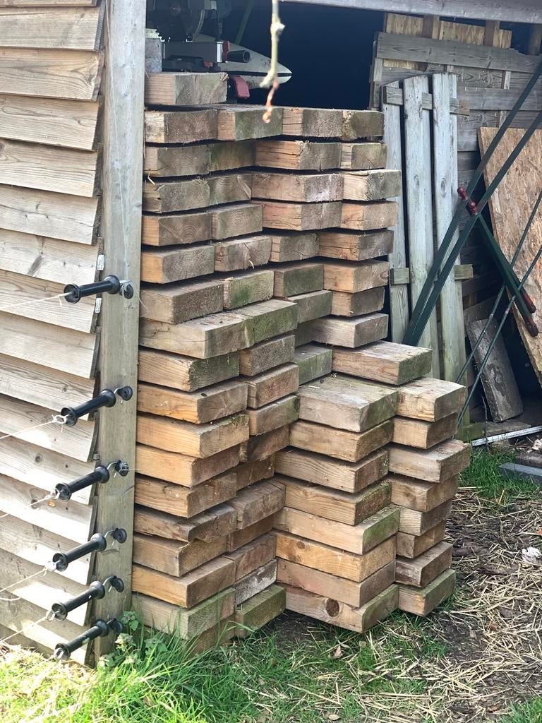 Grenen balken 22x7.5x475. 69totaal, Ophalen of Verzenden, Gebruikt