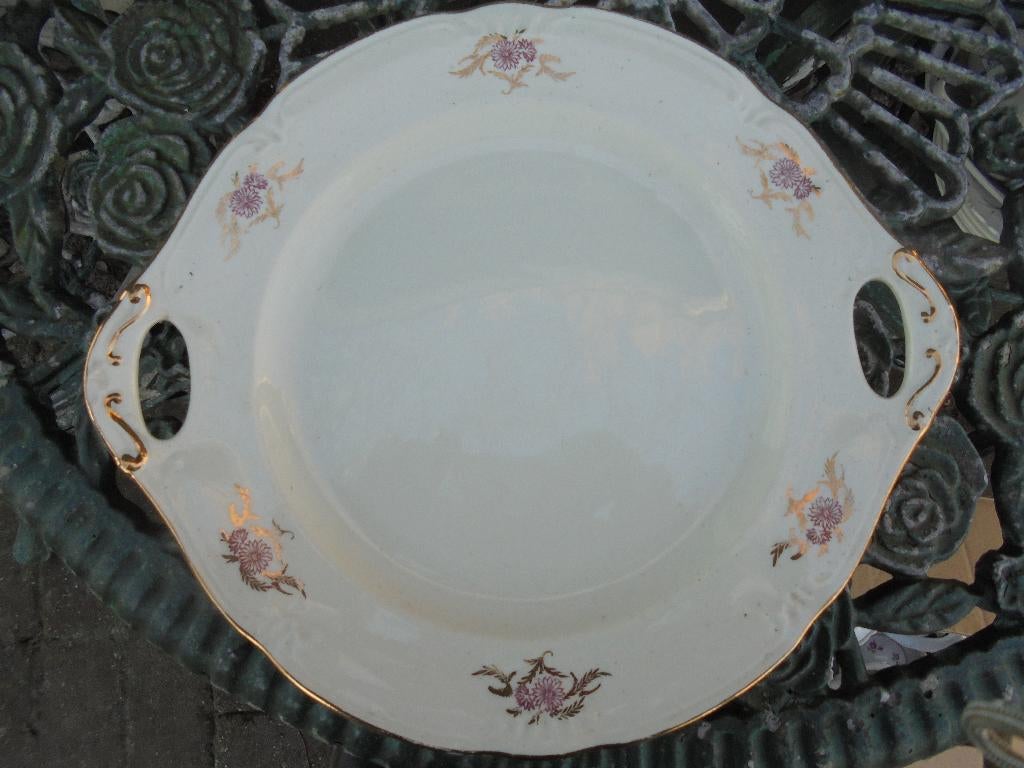 Gebakschaal Boch met rode astertjes en gouden takjes, Ophalen of Verzenden