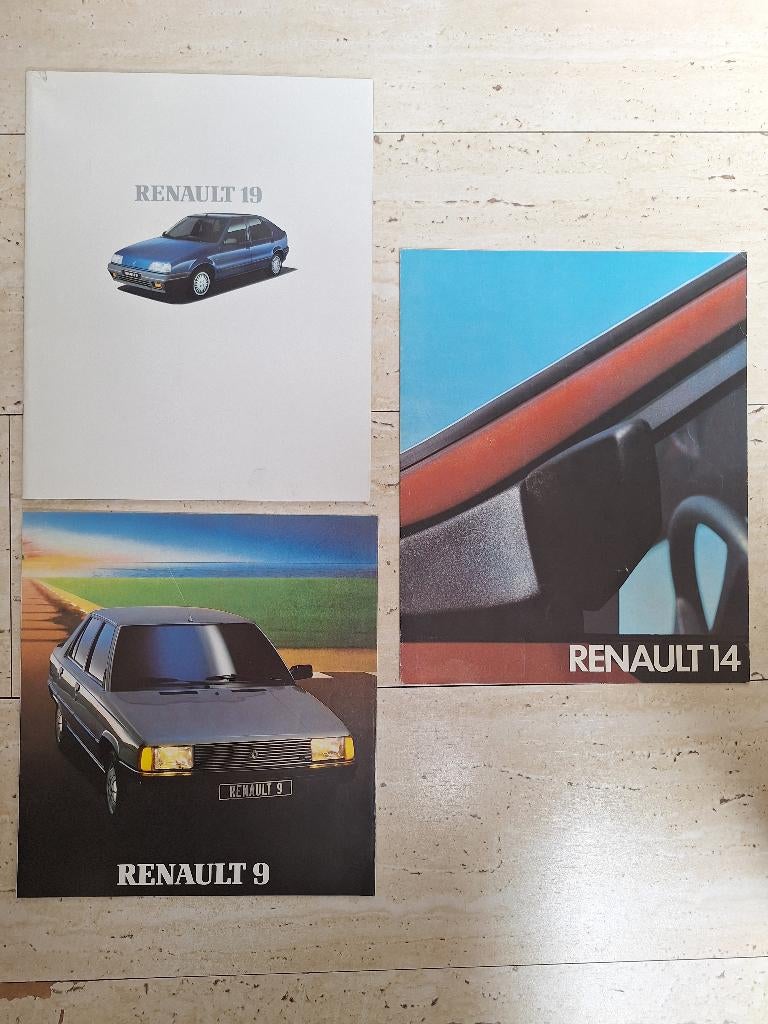 Renault 9 , 14 en 19 folders, Boeken, Auto's | Folders en Tijdschriften, Ophalen of Verzenden, Zo goed als nieuw, Renault