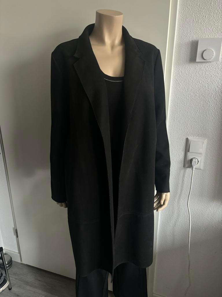 Zara zwart oversized jas maat L suède achtig stof, Verzenden, Zo goed als nieuw, Maat 38/40 (M), Zwart
