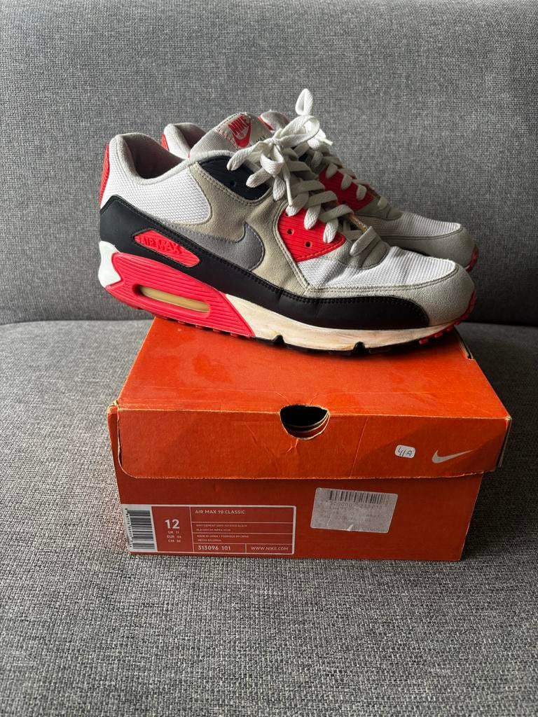 Nike Air Max 90 Infrared “History of Air” 2005, Wit, Ophalen of Verzenden, Sneakers of Gympen, Gedragen