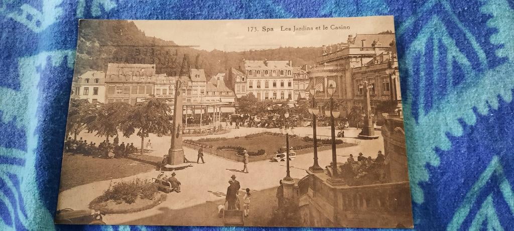 kaart Spa - les jardins et le casino - 1931, Ophalen of Verzenden, 1920 tot 1940, Gelopen, Luik