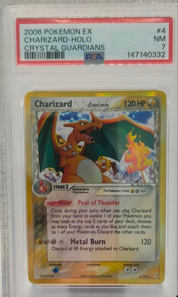 Charizard Crystal Guardians Holo PSA 7, Ophalen of Verzenden, Zo goed als nieuw