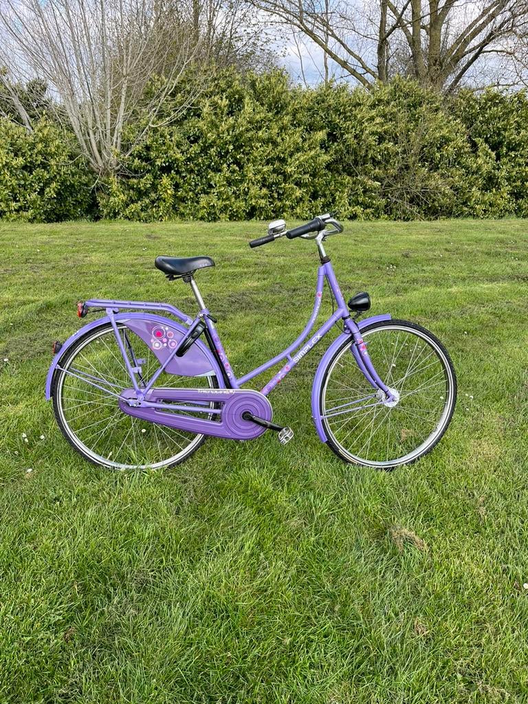 Paarse 28 inch omafiets - meisjesfiets 7 versnellingen, Fietsen en Brommers, Fietsen | Dames | Omafietsen, 47 tot 50 cm, Ophalen