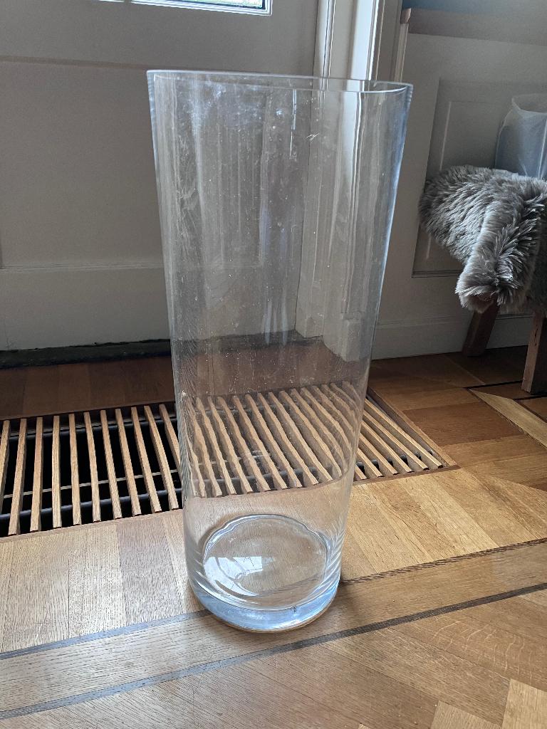 Conische glazen vaas groot, Ophalen, Overige kleuren, 50 tot 75 cm, Glas