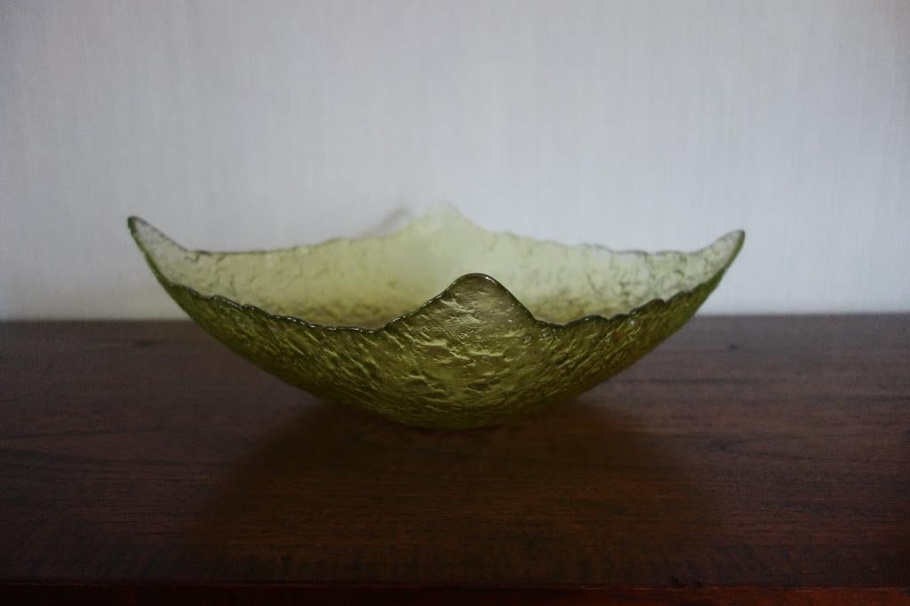 Glazen sier schaal jaren 60 glas, Ophalen of Verzenden