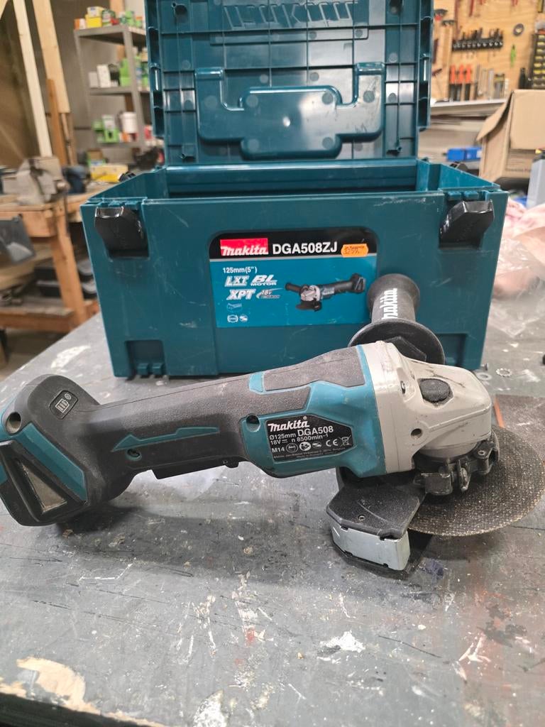 Makita DGA508 accu haakse slijper, Doe-het-zelf en Verbouw, Gereedschap | Slijpmachines, Ophalen of Verzenden