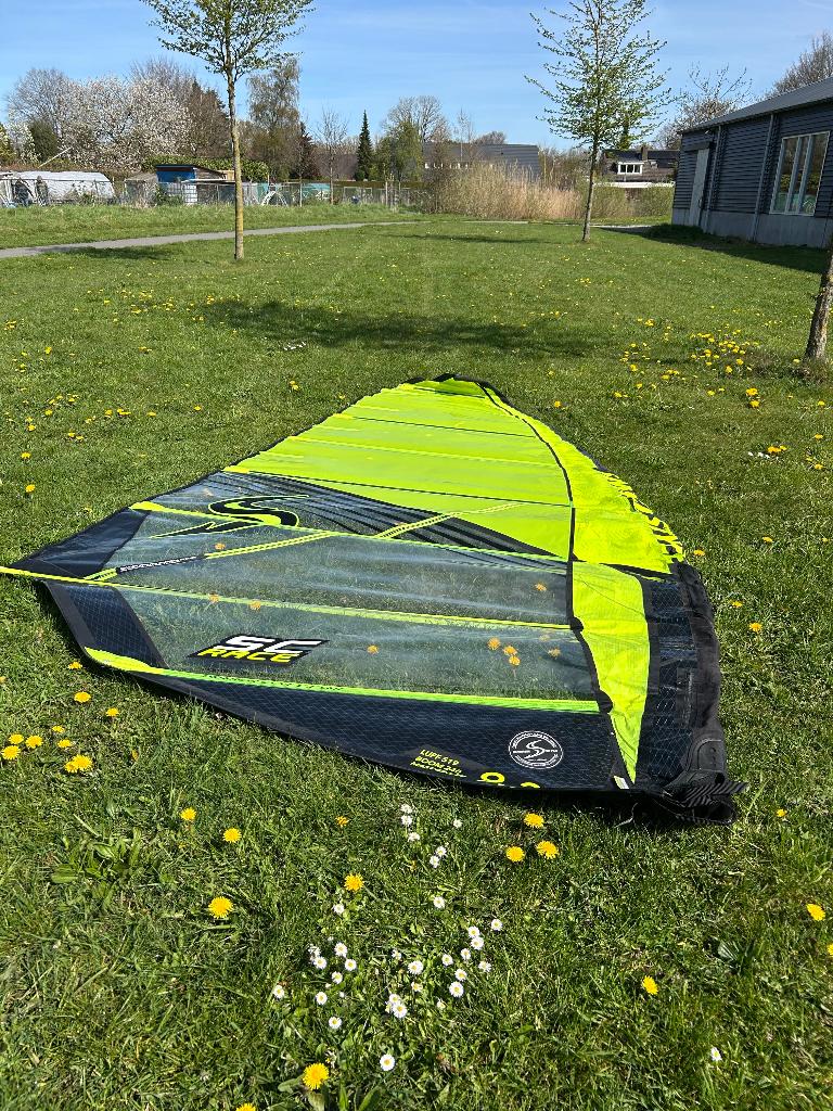 Simmer SCR 9.2 zeil, RRD mast 100% carbon, Ophalen, Met draagtas, 7 m² of meer, Zo goed als nieuw