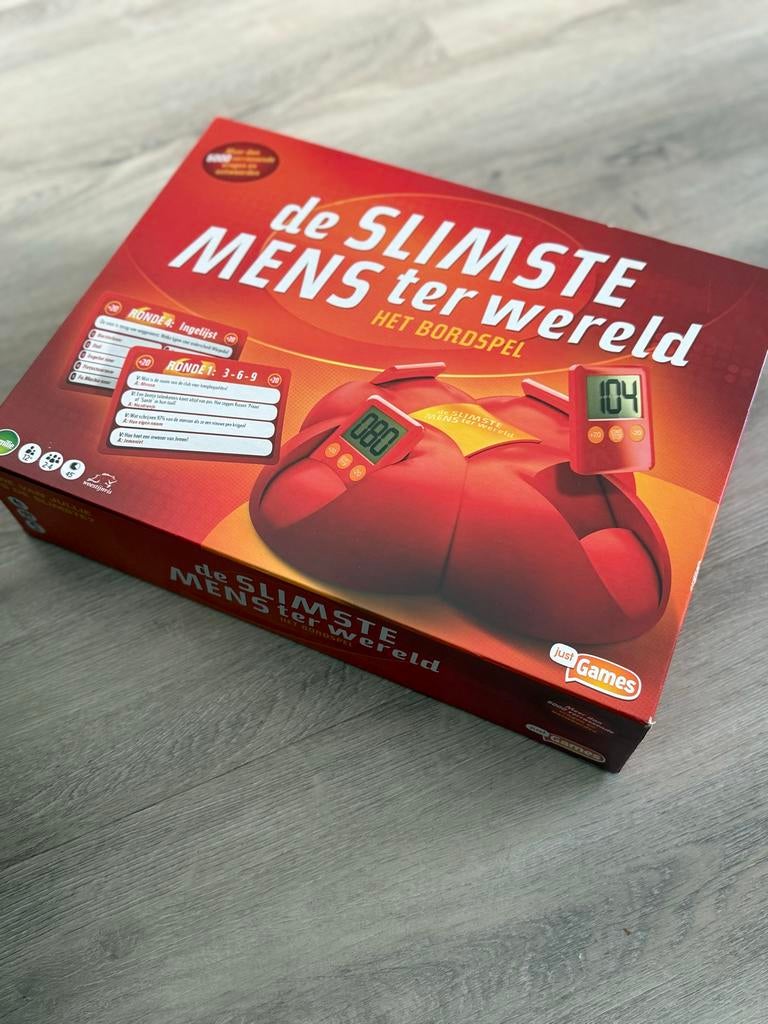De Slimste Mens ter Wereld - Het Bordspel van Just Games, Drie of vier spelers, Ophalen, Zo goed als nieuw