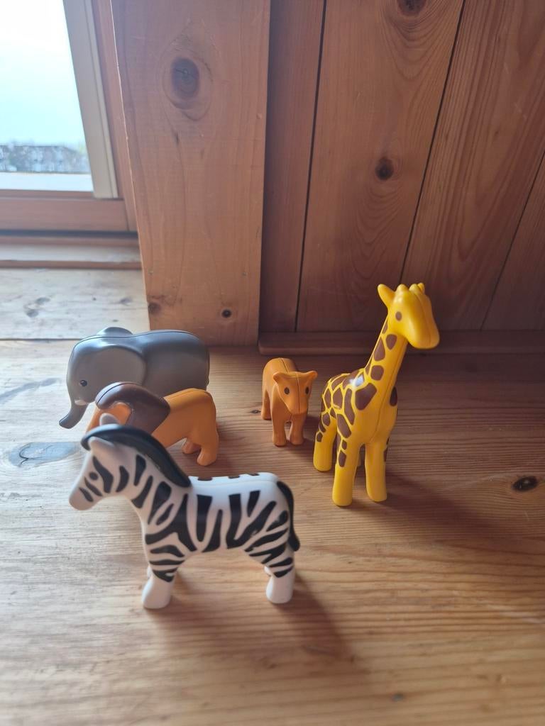 Playmobil 123 Safari Dieren Set - Olifant, Zebra, Leeuw, Ophalen of Verzenden, Gebruikt, Jongen of Meisje