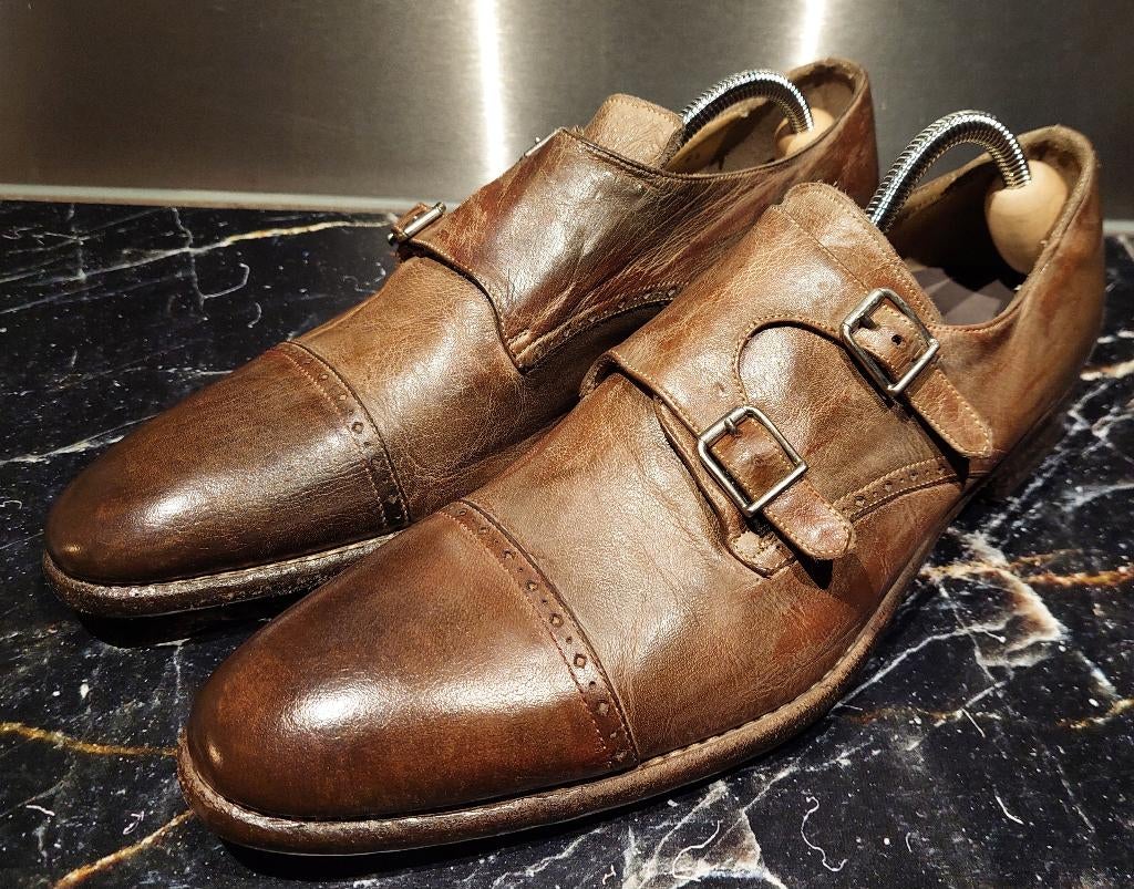 Harris double-monk herenschoenen maat 8,5, Kleding | Heren, Schoenen, Harris, Bruin, Ophalen of Verzenden, Gespschoenen