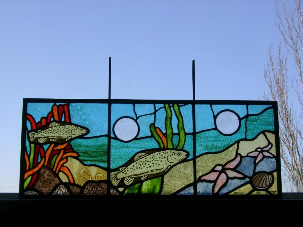 Voorzetraam glas in lood deur raamhanger vis vogel, Hobby en Vrije tijd, Overige Hobby en Vrije tijd, Ophalen of Verzenden, Nieuw