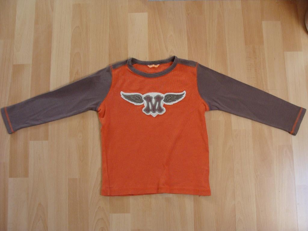 Oranje longsleeve, Kinderen en Baby's, Ophalen of Verzenden, Gebruikt, Jongen, Shirt of Longsleeve