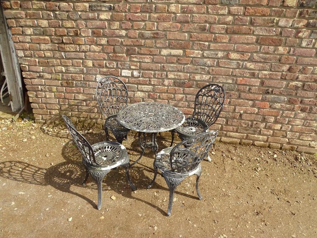 leuke tuinmeubel set bistrotafel met 4 stoelen tuintafel, Ophalen