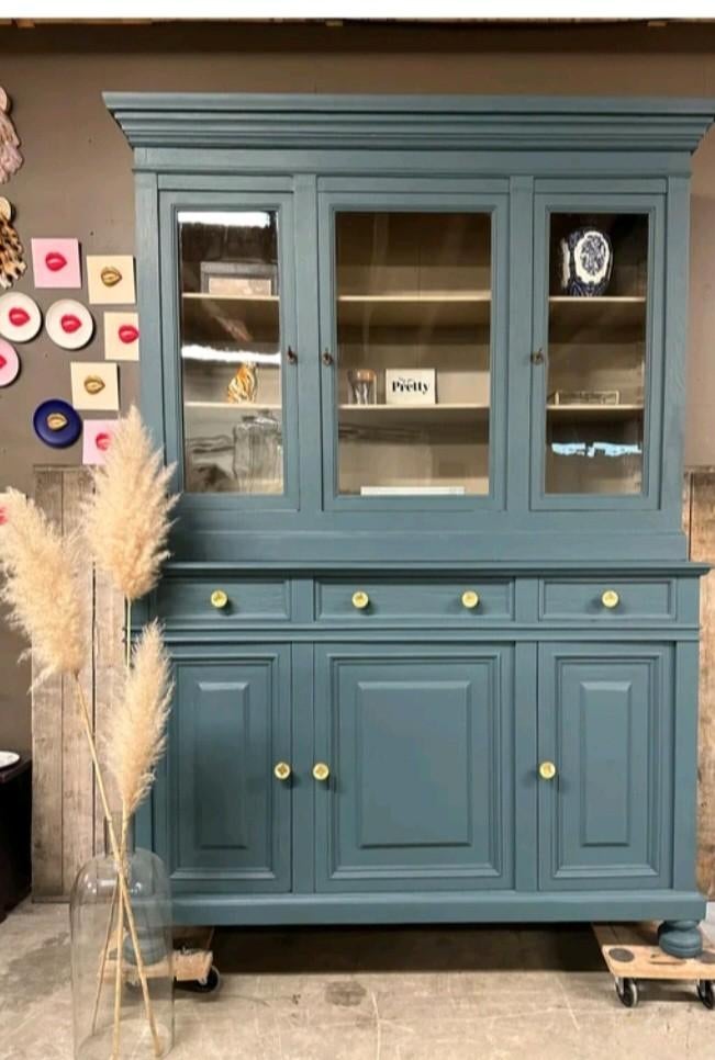 Te koop: prachtige landelijke vitrinekast, Antiek en Kunst, Ophalen